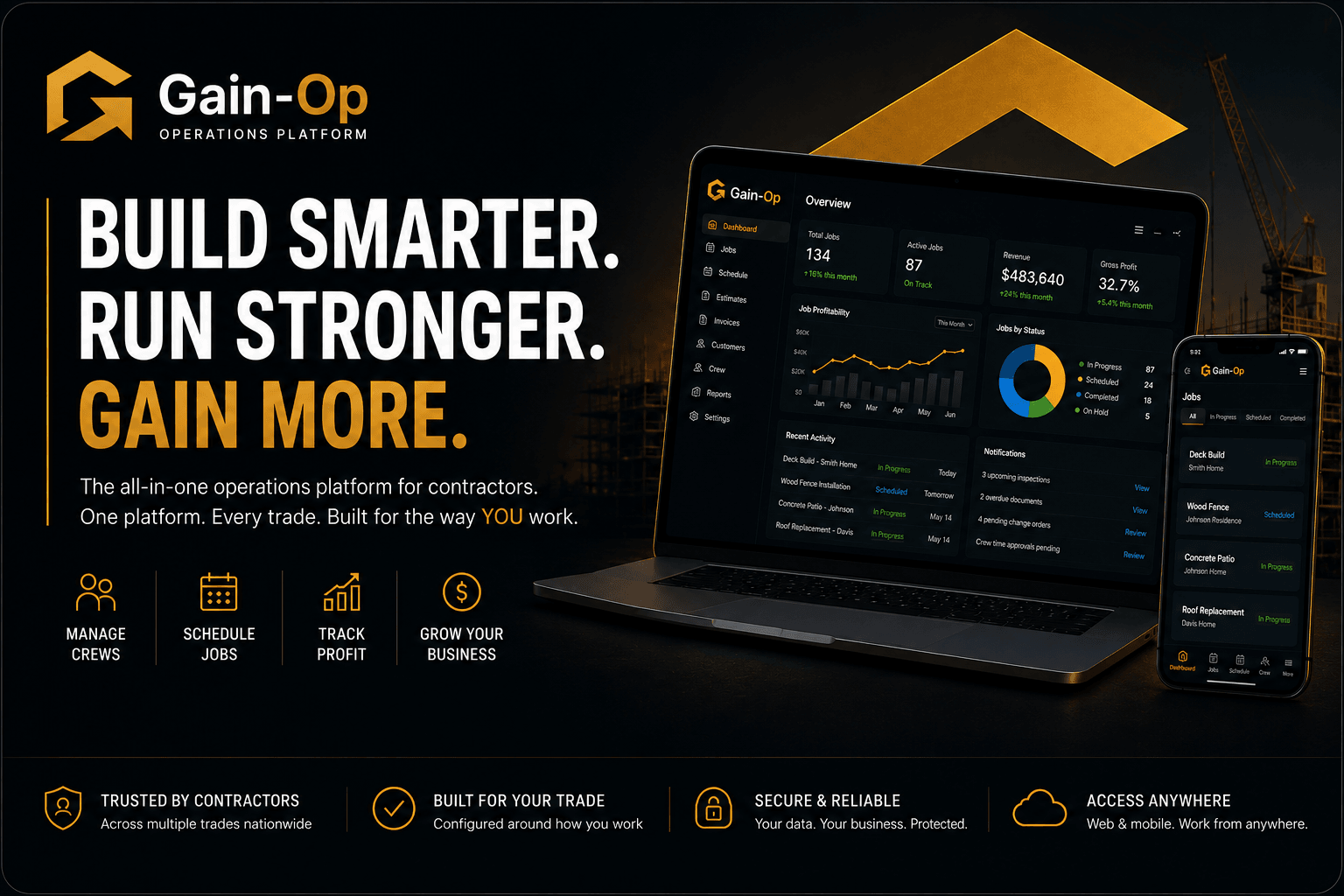Build Smarter. Run Stronger. Gain More. The Contractor Operating System.